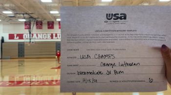 Orange Lutheran High School [Junior Varsity - Song/Pom - Intermediate] 2021 USA Virtual West Coast Spirit Championships