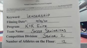 K & K Cheer Empire - Sassy Senioritas [Level 2 L2 Senior] Varsity All Star Virtual Competition Series: Event I