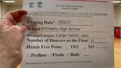 Kimberly High School [Virtual Large Varsity - Jazz Prelims] 2021 NDA High School National Championship