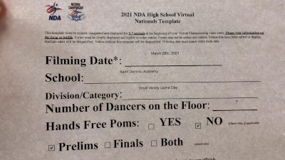 Saint Dominic Academy [Virtual Varsity - Game Day- Small Prelims] 2021 NDA High School National Championship