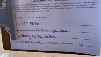 Carlsbad High School [Hip Hop Varsity - Medium] 2021 USA Spirit & Dance Virtual National Championships