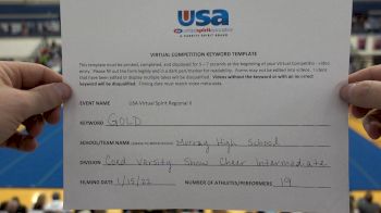 Murray High School [Co-Ed Varsity Show Cheer Intermediate] 2022 USA Virtual Spirit Regional II