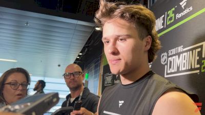 Justin Carbonneau Talks About Playing With Skill And Physicality At The 2025 NHL Draft Combine