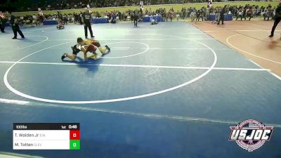 100 lbs Round Of 16 - Tyler Walden Jr, Elgin Wrestling vs Maverick Totten, Cleveland Take Down Club