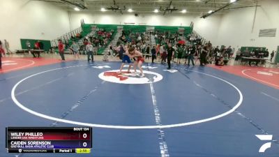 150 lbs Cons. Semi - Wiley Philleo, Lander USA Wrestling vs Caiden Sorenson, Greybull Basin Athletic Club