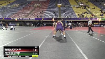 285 lbs Quarters & 1st Wb (16 Team) - Randy Gonzalez, Missouri Valley vs Antonio Garcia, Corban University