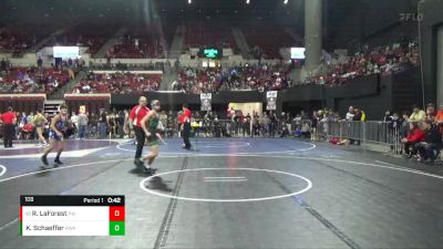 109 lbs Cons. Round 4 - Rykken LaForest, Project Wrestling vs Kale Schaeffer, Ruis Wrestling Academy