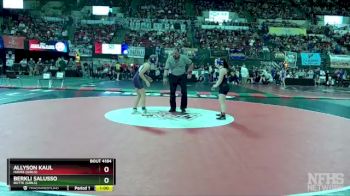 G - 100 lbs Cons. Round 2 - Berkli Salusso, Butte (Girls) vs Allyson Kaul, Havre (Girls)