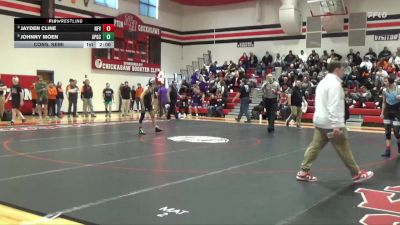 106 lbs Cons. Semi - Jayden Cline, North Fayette Valley vs Johnny Moen, AP-GC