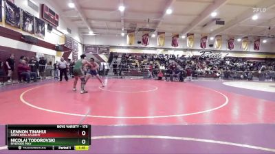 175 lbs Champ. Round 2 - Nicolai Todorovski, Riverside Poly vs Lennon Tinahui, Santa Rosa Academy