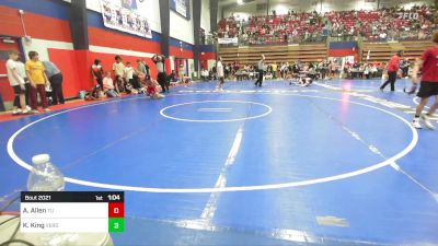 92 lbs Quarterfinal - Avery Allen, Tulsa Union vs Kase King, Verdigris