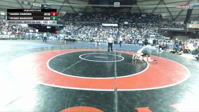 Boys 2A 126 lbs Champ. Round 2 - Ryder Markezic, West Valley (Spokane) vs Kaden Harding, Orting