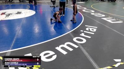 45 lbs Round 3 - Evan Daniels, Juneau Youth Wrestling Club Inc. vs Caeden Abafo, Mid Valley Wrestling Club