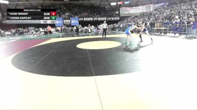 Boys 1B/2B 132 Cons. Round 3 - Kash Wright, Goldendale vs Cohen Hartley, Adna
