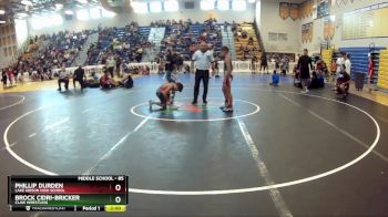 85 lbs Round 3 - Phillip Durden, Lake Gibson High School vs Brock Cidri-Bricker, Claw Wrestling