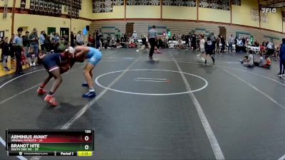 130 lbs Round 2 (10 Team) - Brandt Hite, South Side WC vs Arminius Avant, Virginia Patriots