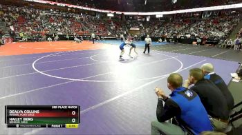 Girls 126 lbs 3rd Place Match - Dealya Collins, Mineral Point Girls vs Hailey Berg, Bonduel Girls