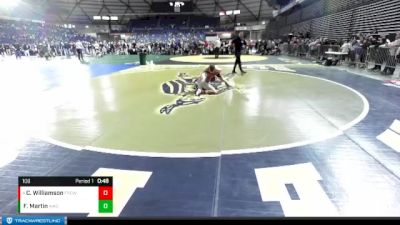 106 lbs Cons. Round 3 - Crew Williamson, Franklin Pierce Cardinal Wrestling Club vs Foster Martin, Washington