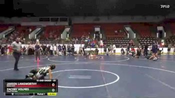 65 lbs Quarterfinal - Jaxson Langworthy, Reed City vs Zacoby Holmes, Unattached