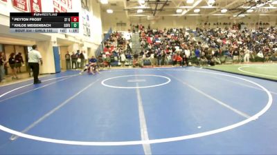 Girls 140 lbs Quarterfinal - Peyton Frost, Santa Teresa Girls vs Khloe Meisenbach, South San Francisco Girls
