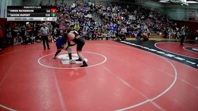 285 lbs Champ. Round 2 - Owen Nickerson, Corry Area Hs vs Taivon Rupert, Plum Hs