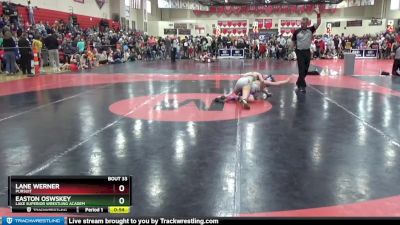 105 lbs Round 2 - Easton Oswskey, Lake Superior Wrestling Academ vs Lane Werner, Pursuit