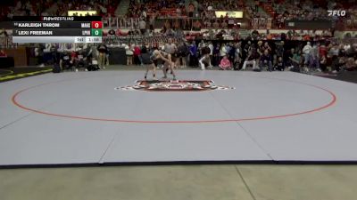 130 lbs Champ. Round 1 - Lexi Freeman, LaCygne-Prairie View Hs vs Karleigh Throm, Marysville HS