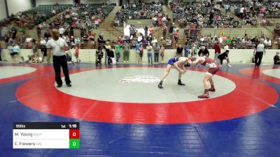 95 lbs Round Of 16 - Mayson Young, South Effingham Mustang Wrestling Club vs Eli Flowers, The Wrestling Center