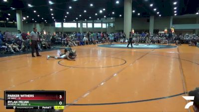 126 lbs Round 3 (6 Team) - Parker Withers, MF Army vs Rylan Milian, Patriots WC Green