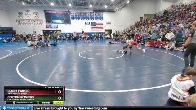 100 lbs Cons. Round 2 - Colton Rodgers, Centennial Middle School vs Colby Parker, Sage Valley Jr High