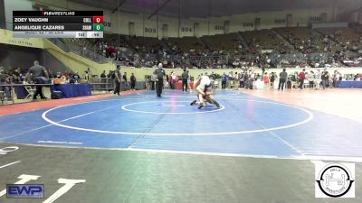 96 lbs Consi Of 8 #1 - Zoey Vaughn, Collinsville Junior High vs Angelique Cazares, Shawnee Wrestling