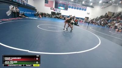 150 lbs Cons. Round 4 - Jack Melger, Tongue River vs Colby Sandusky, Torrington