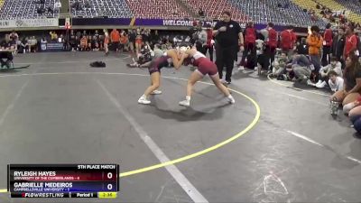 110 lbs Placement Matches (16 Team) - Ryleigh Hayes, University Of The Cumberlands vs Gabrielle Medeiros, Campbellsville University