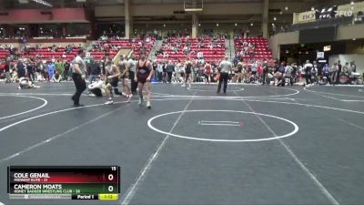 130 lbs Finals (2 Team) - Cameron Moats, Honey Badger Wrestling Club vs Cole Genail, Midwest Elite