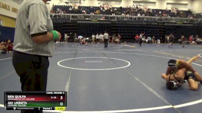 133 lbs Cons. Round 4 - Ben Quilpa, Sacramento City College vs Gio Urbieta, Lemoore College