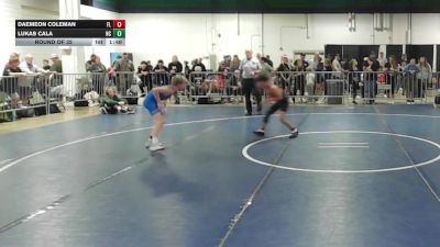 80 lbs Round Of 32 - Daemeon Coleman, FL vs Lukas Cala, NC