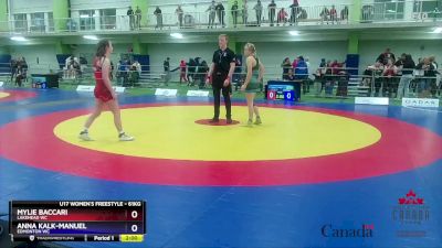 61kg Cons. Round 3 - Mylie Baccari, Lakehead WC vs Anna Kalk-Manuel, Edmonton WC