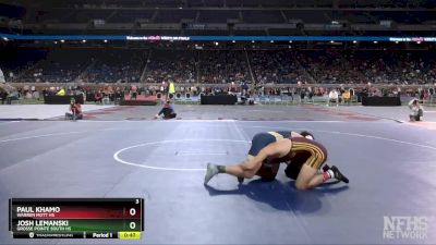 D1-165 lbs 7th Place Match - Paul Khamo, Warren Mott HS vs Josh Lemanski, Grosse Pointe South HS