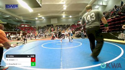 75-83 lbs Consolation - Willa Green, Coweta Tiger Wrestling vs Carmen Crawford, Pawhuska Elks Takedown