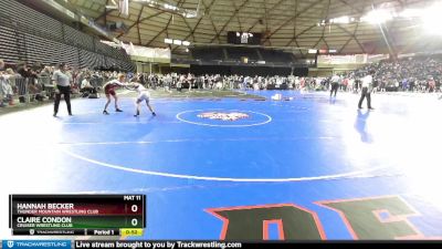 108 lbs Cons. Round 2 - Hannah Becker, Thunder Mountain Wrestling Club vs Claire Condon, Cruiser Wrestling Club