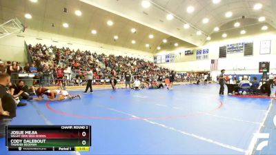 132 lbs Champ. Round 2 - Cody Dalebout, Thunder Beckman vs Josue Mejia, Valley View High School