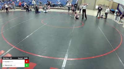 10U Boys - 63 lbs Cons. Round 7 - Taetem Kunze, Salem Elite Mat Club vs John Petrovcik, Florida