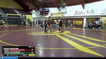 165 lbs Champ. Round 1 - Devin Crawford, Montana State University-Northern (Mont.) vs Ayden Wolgamott, Southern Oregon University (Ore.)