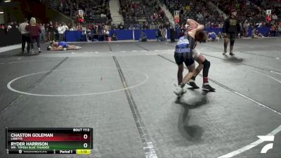 100 lbs Quarterfinal - Ryder Harrison, WR- Topeka Blue Thunder vs Chaston Goleman, Labette