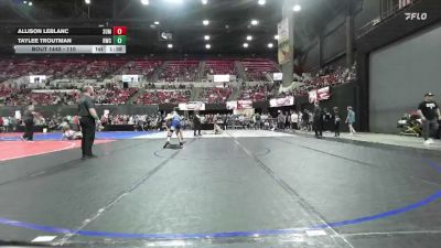110 lbs Semifinal - Taylee Troutman, Heights Wrestling Club vs Allison LeBlanc, Powell Wrestling Club