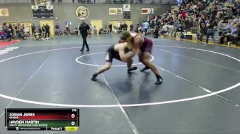 215 lbs Semifinal - Hayden Martin, South Anchorage High School vs Josiah James, Dimond