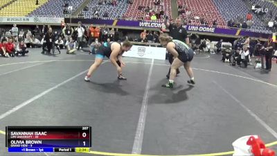 207 lbs Placement Matches (16 Team) - Savannah Isaac, Life University vs Olivia Brown, Grand View