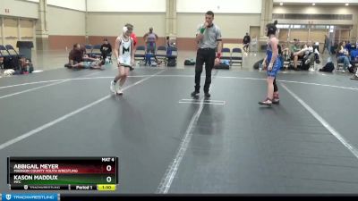 96 lbs Round 4 - Kason Maddux, MTC vs Abbigail Meyer, Madison County Youth Wrestling