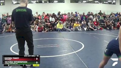 96 lbs Cons. Round 3 - Kayden Tinkey, Mathawks vs Victoria Witherspoon, Lapeer Lightning WC