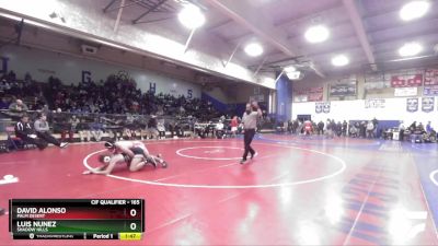 165 lbs Quarterfinal - David Alonso, Palm Desert vs Luis Nunez, Shadow Hills